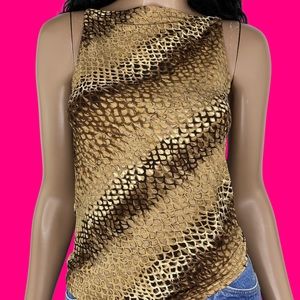 Vintage Animal A Byer  Print Y2K Top